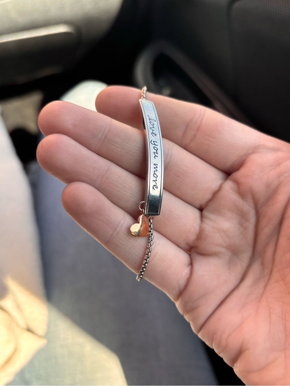 Hallmark Two-Tone 'Love You More' Bracelet Silver And Gold